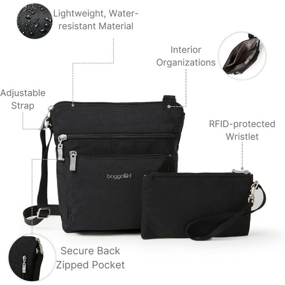 Lightweight Water-Resistant Pocket Crossbody Bag for Women – RFID Protection - Picture 3 of 8